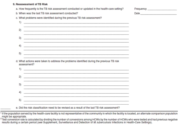 Appendix B. (Continued) Tuberculosis (TB) risk assessment worksheet